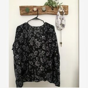 Black and Purple Floral Kimono